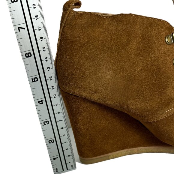 Steve Madden Brown Wedge Booties Womens Size 8.5 Tanngoo Chestnut Suede Boots - Picture 12 of 13